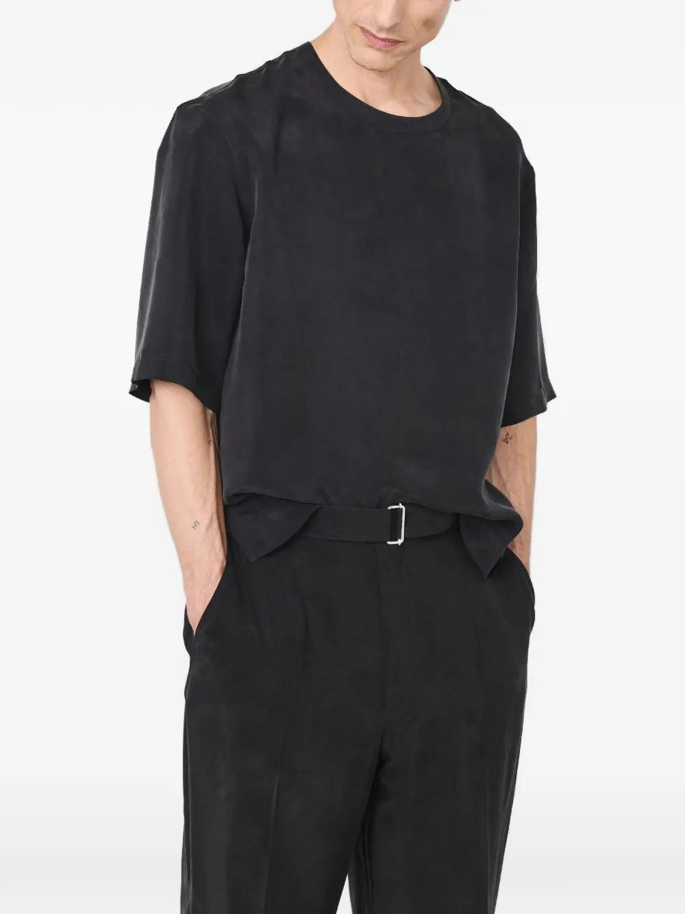 Maison Margiela playera con cuello redondo - Negro - imagen 1