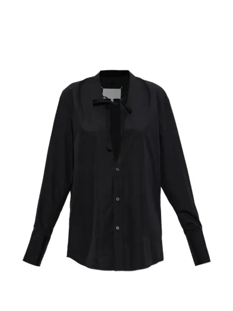 Maison Margiela camisa con moño y bordes deshilachados - imagen 1