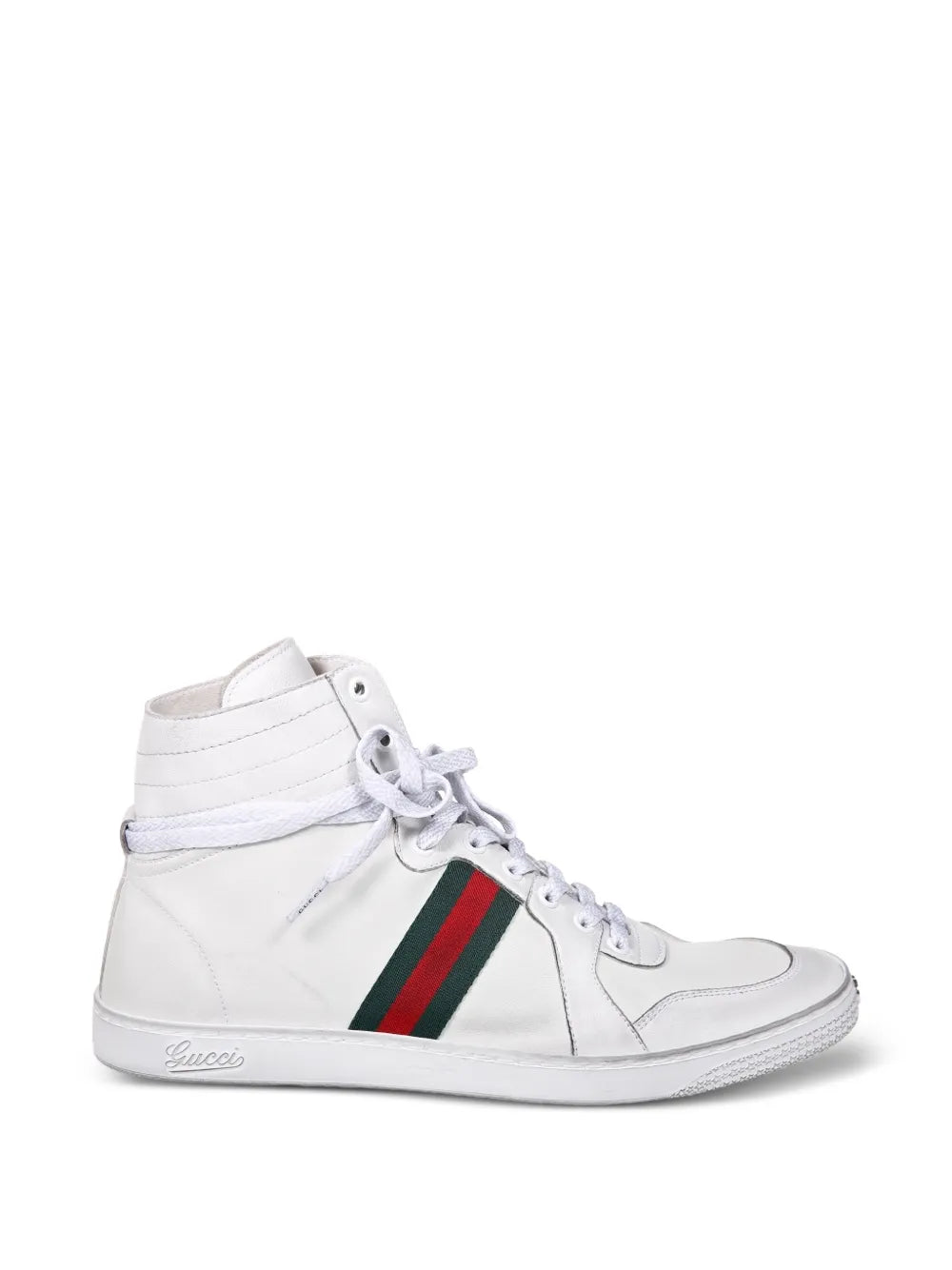 Gucci zapatillas altas con tribanda Web