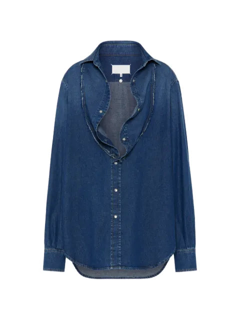 Maison Margiela camisa de mezclilla con cuello plegable - imagen 1