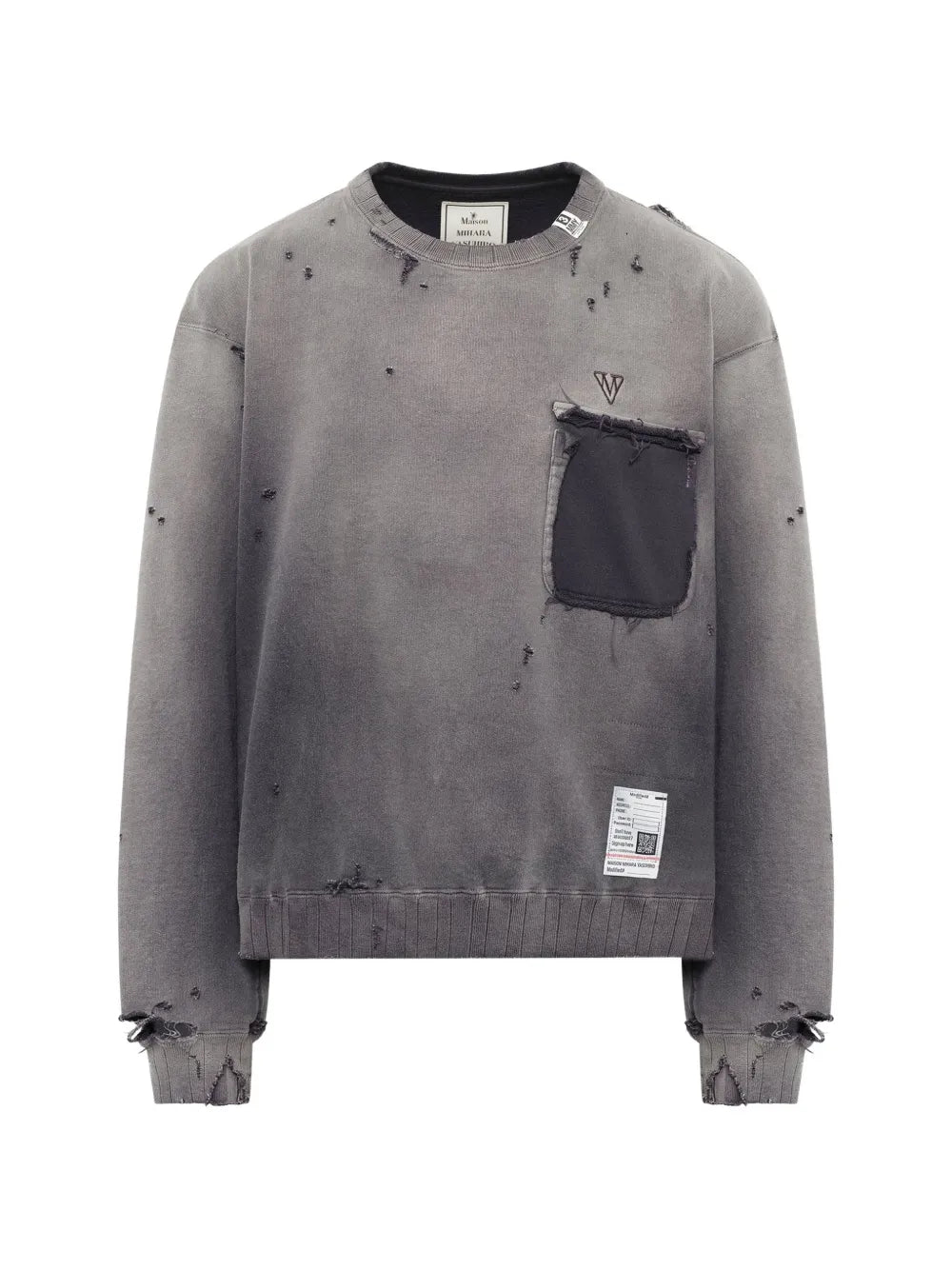 Maison MIHARA YASUHIRO suéter con efecto envejecido - gris