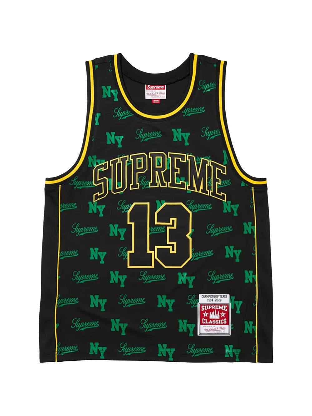 Supreme chaleco de basquetbol con monograma estampado en colaboración con Mitchell & Ness® - Negro - imagen 2