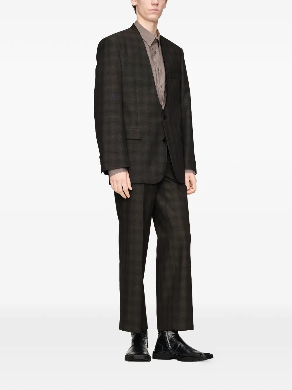 Maison Margiela pantalones de vestir con motivo de cuadros - Marrón - imagen 2