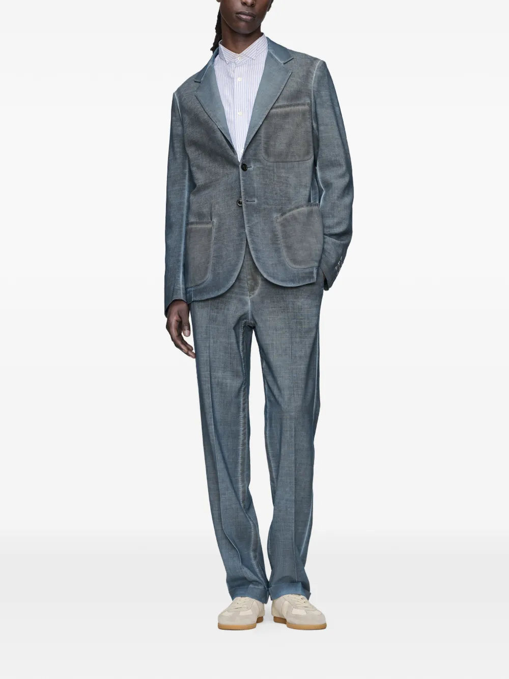 Maison Margiela pantalones con doble efecto teñido - Azul - imagen 2