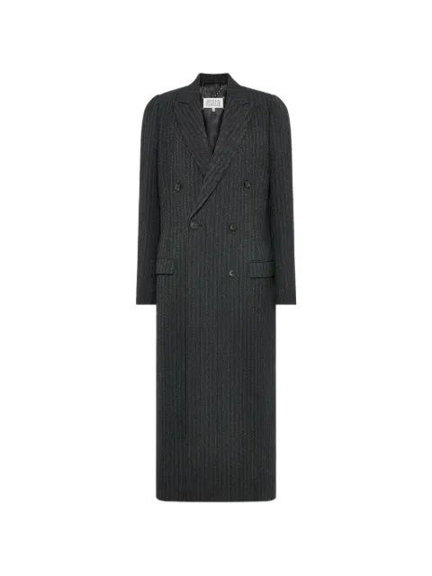 Maison Margiela abrigo con doble botonadura y motivo pied de poule - imagen 1