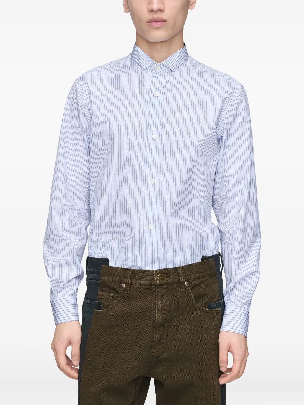 Maison Margiela camisa con motivo de rayas - Azul - imagen 3