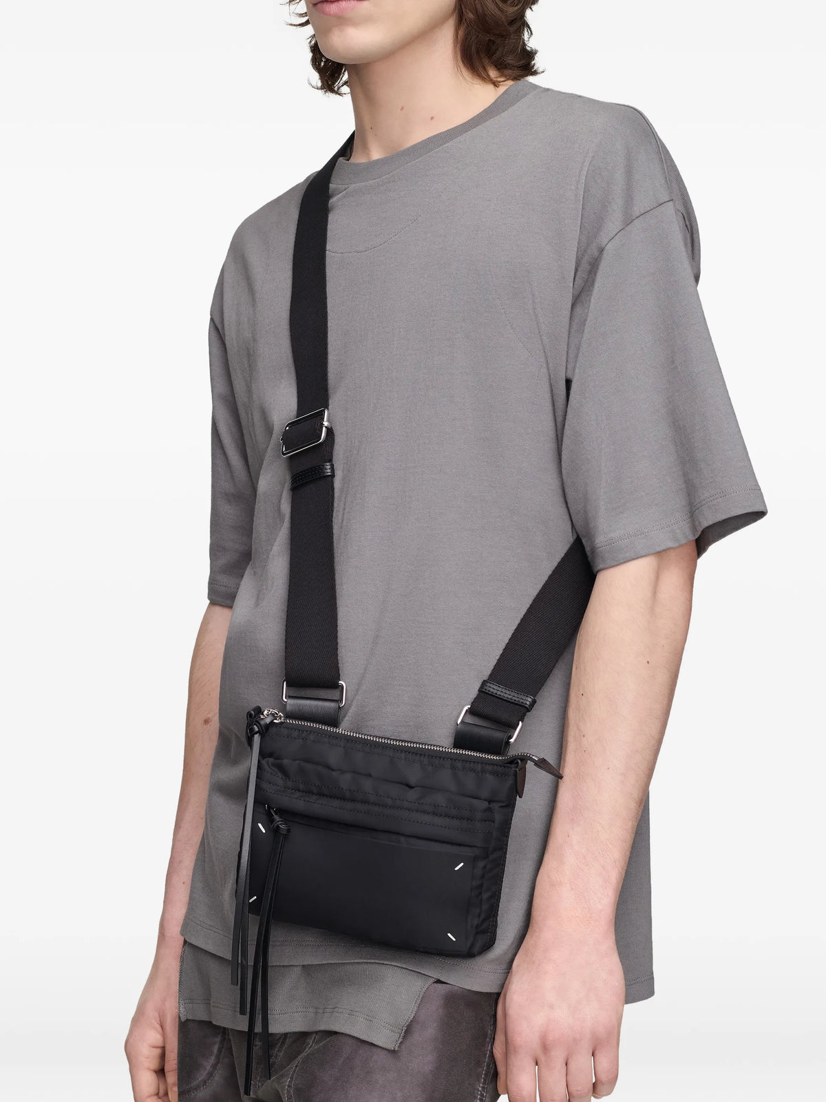 Maison Margiela bolsa crossbody con cierre - Negro - imagen 2