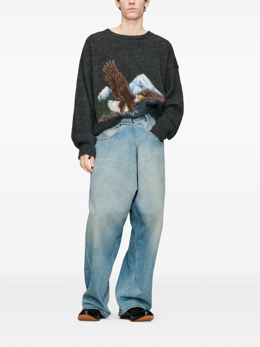 Maison Margiela jeans con diseño cruzado - Azul - imagen 2
