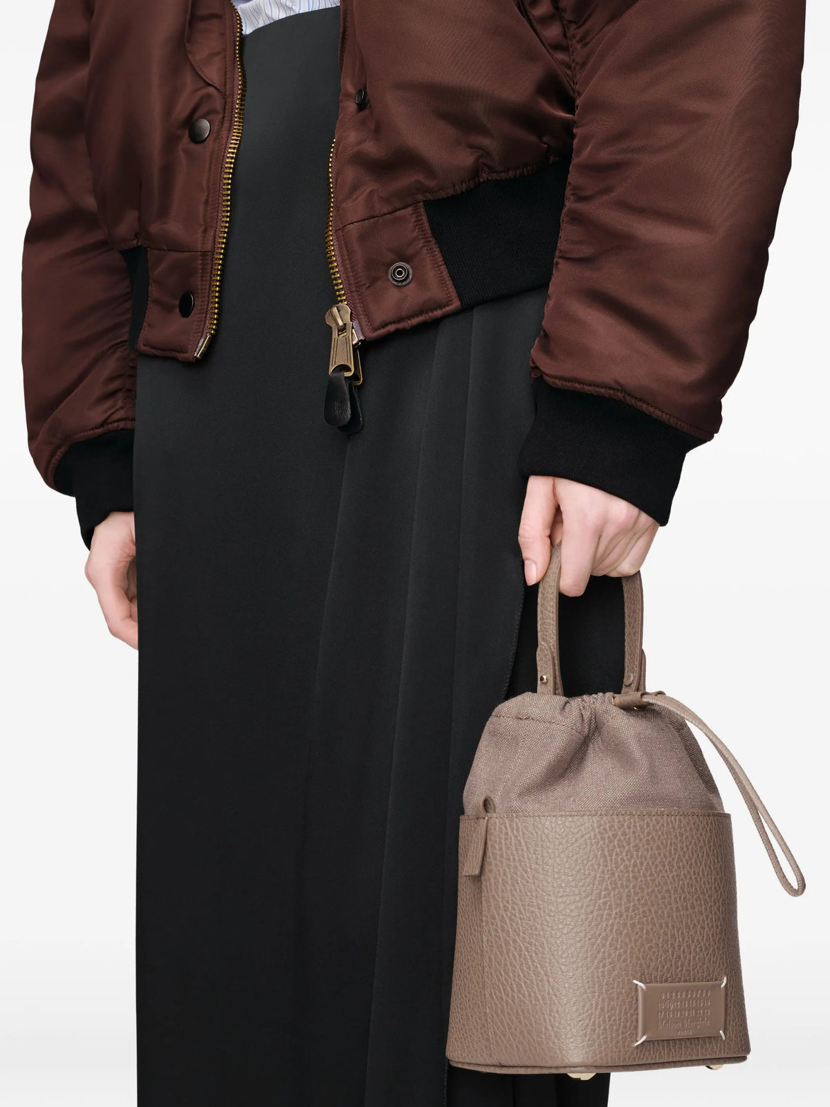 Maison Margiela bolsa bucket 5AC con piel granulada - Neutro - imagen 2