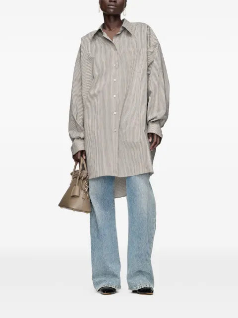 Maison Margiela camisa con estampado de rayas diplomáticas - imagen 2