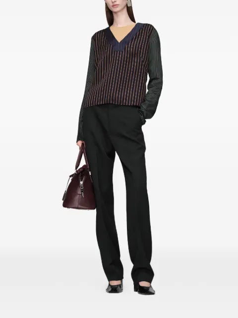 Maison Margiela top con motivo de rayas diplomáticas y diseño patchwork - imagen 2
