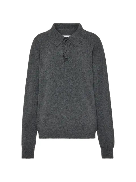 Maison Margiela suéter con cuello drapeado - imagen 1