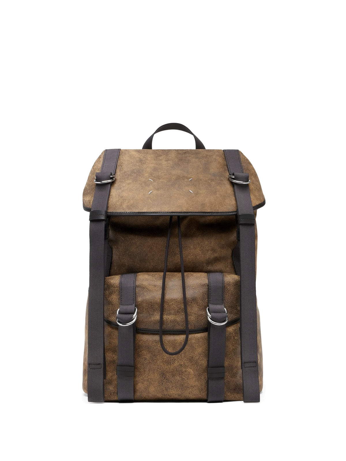 Maison Margiela mochila con efecto agrietado - Marrón - imagen 1