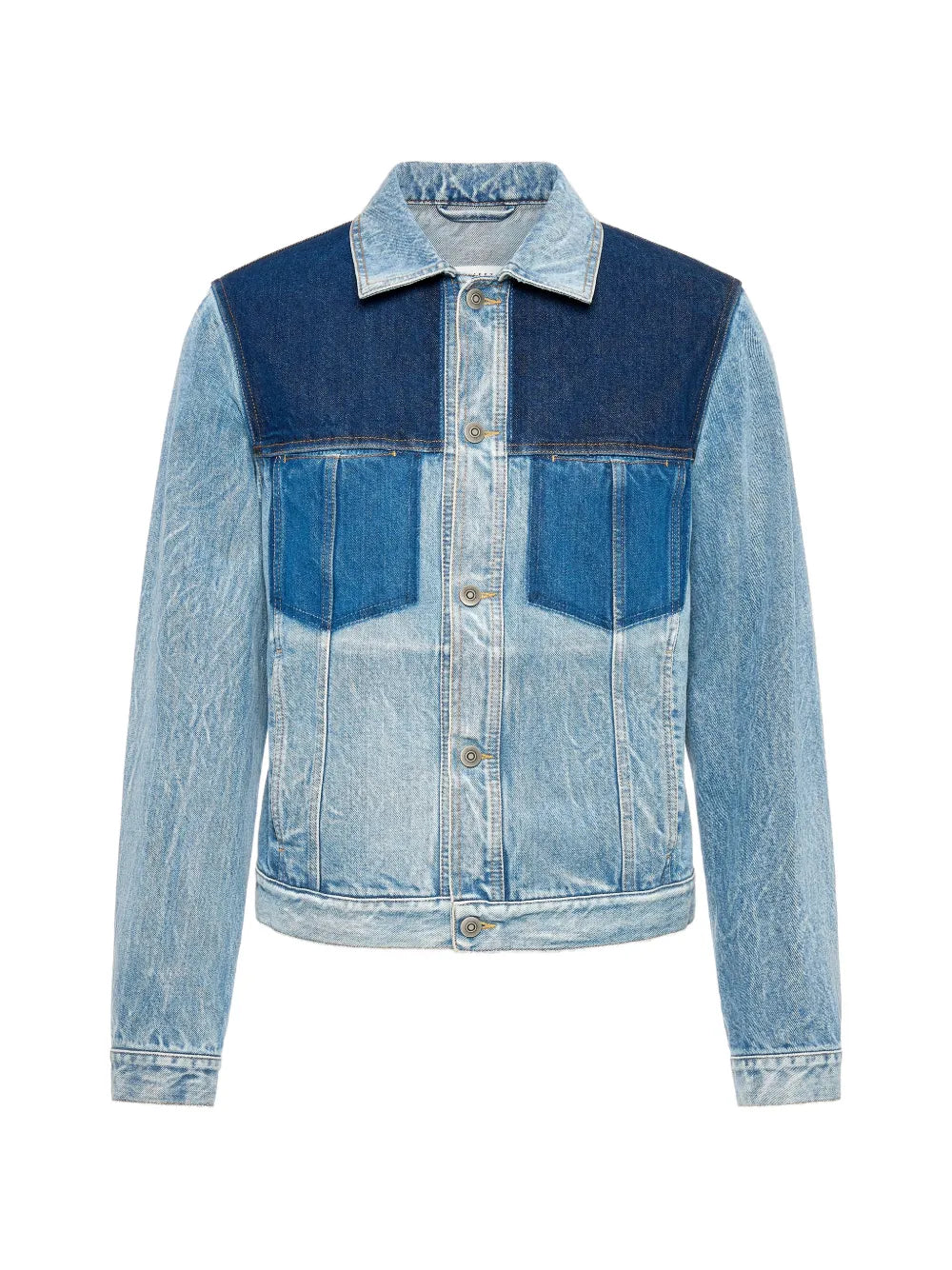 Maison Margiela chamarra de mezclilla con diseño patchwork - Azul - imagen 1