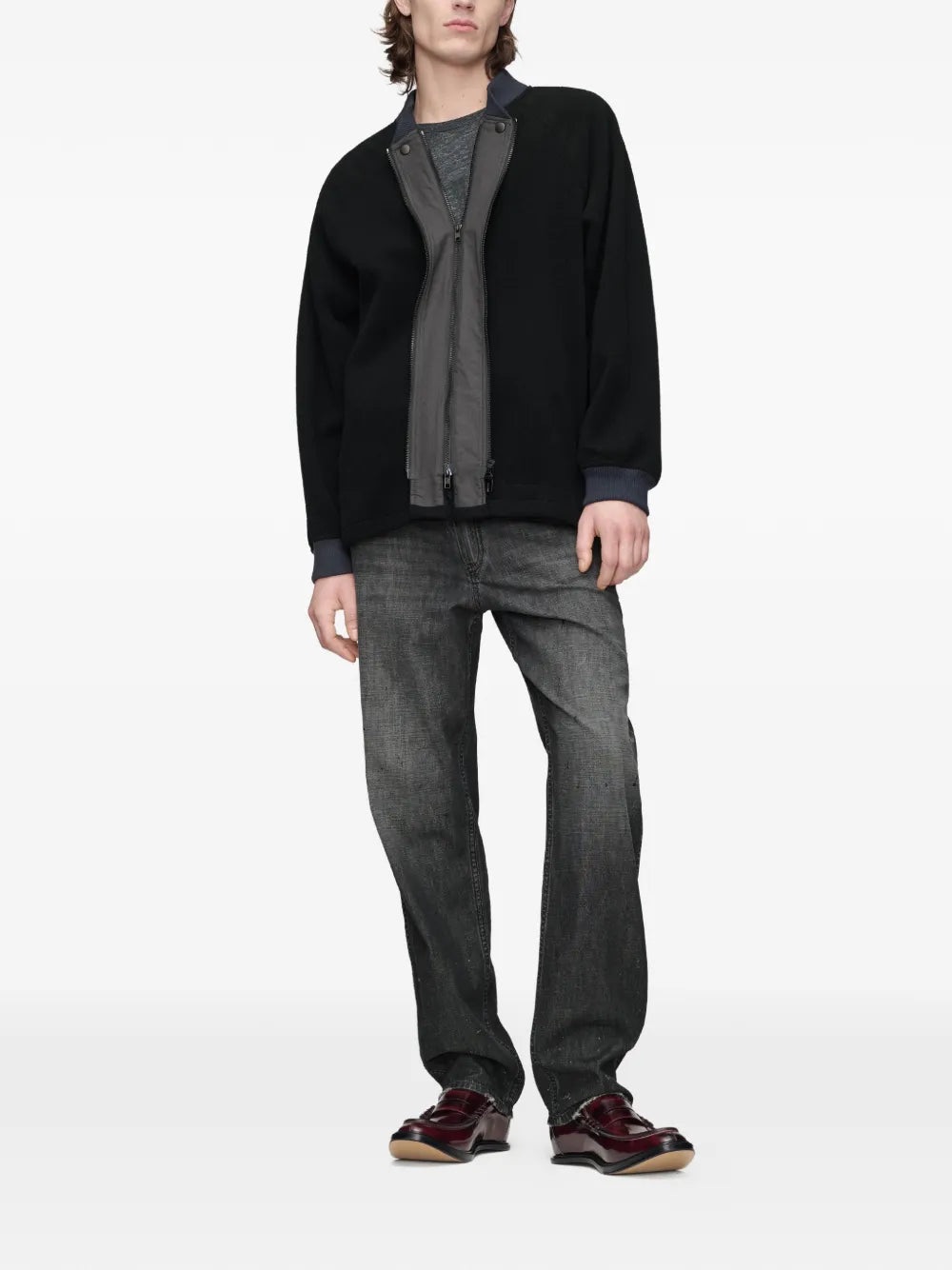 Maison Margiela chamarra bomber con mangas raglán - Negro - imagen 2
