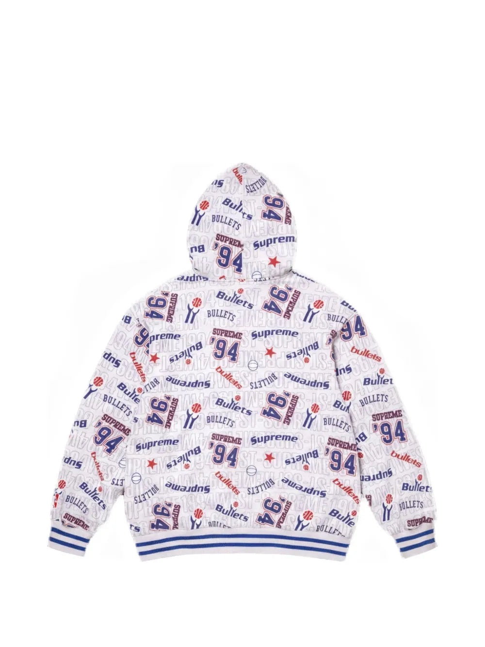 Supreme x Mitchell & Ness NBA logo-print zip-up hoodie - Gris - imagen 2