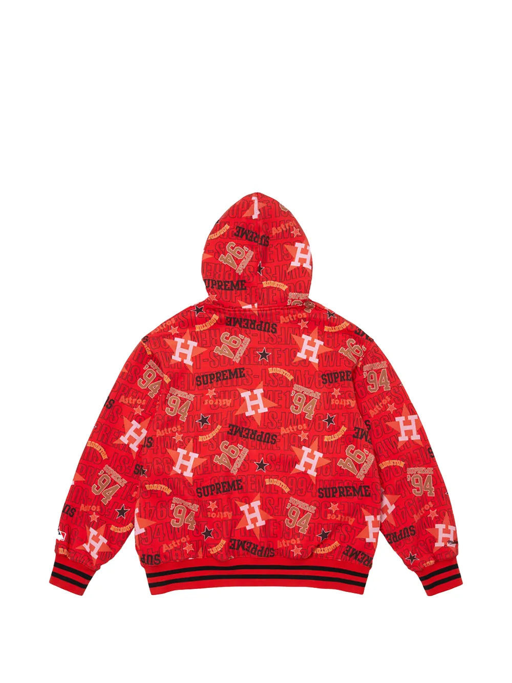 Supreme hoodie con logo estampado en colaboración con Mitchell & Ness - Rojo - imagen 2