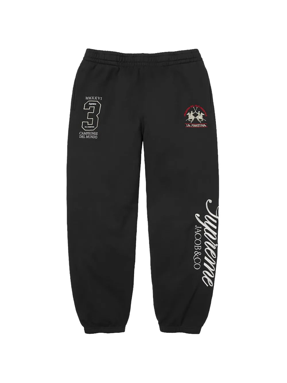 Supreme x La Martina x Jacob & Co logo-embroidered track pants - Negro - imagen 1