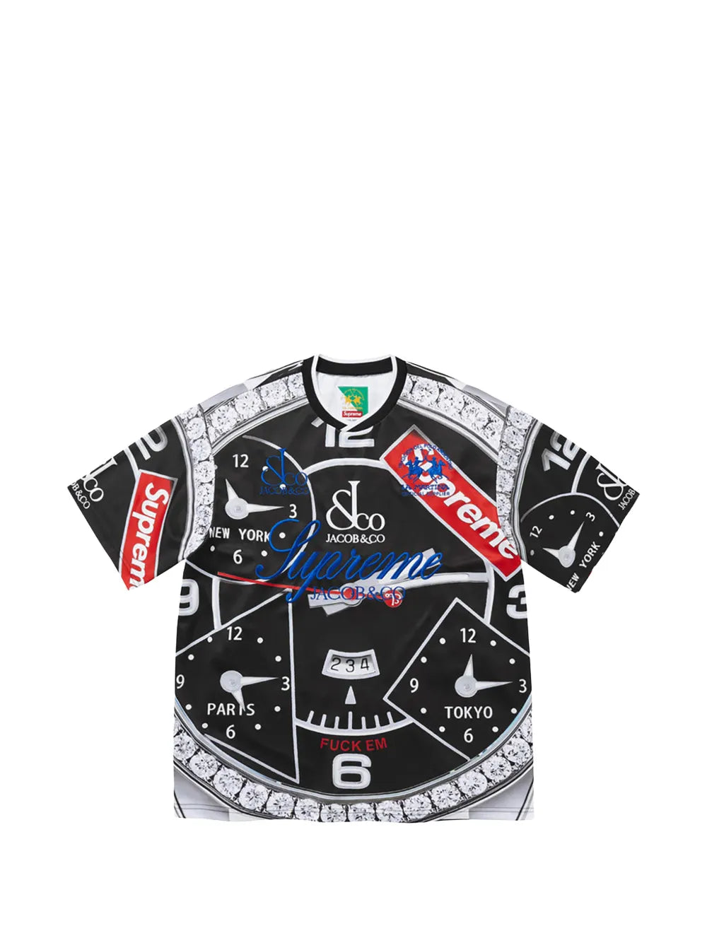 Supreme La Martina watch-print jersey - Negro - imagen 1