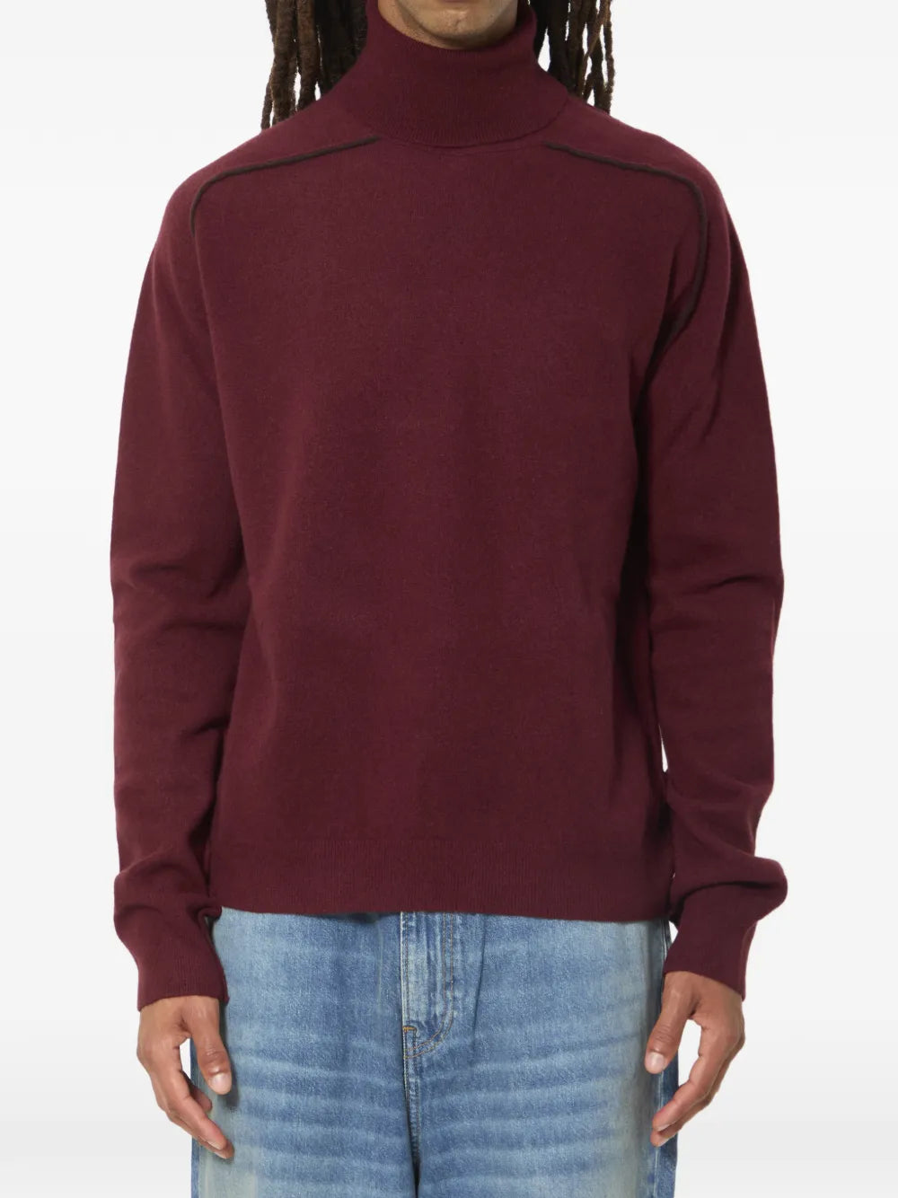 Maison Margiela suéter con ribete en contraste - Rojo - imagen 1