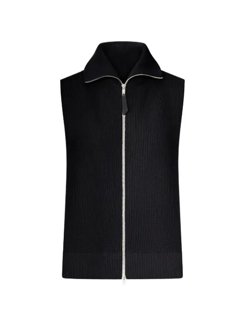 Maison Margiela chaleco tejido de canalé con cierre - imagen 1
