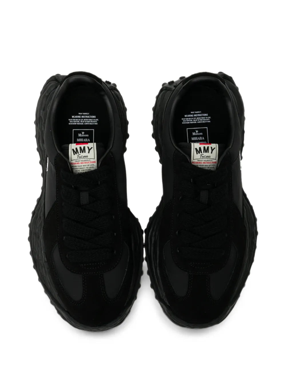 Maison MIHARA YASUHIRO tenis de piel con paneles - negro