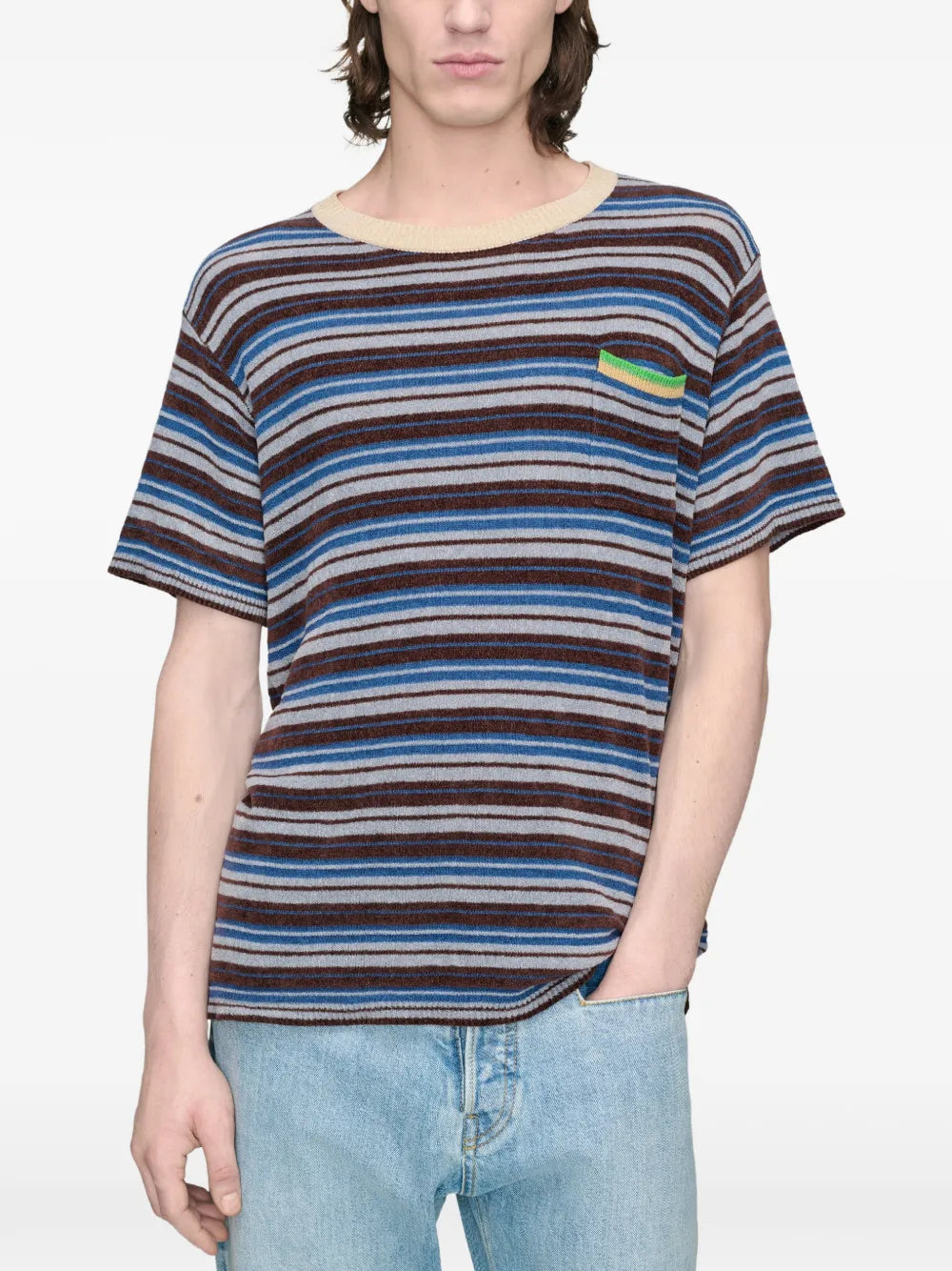 Maison Margiela playera manga corta con rayas estampadas - Azul - imagen 3