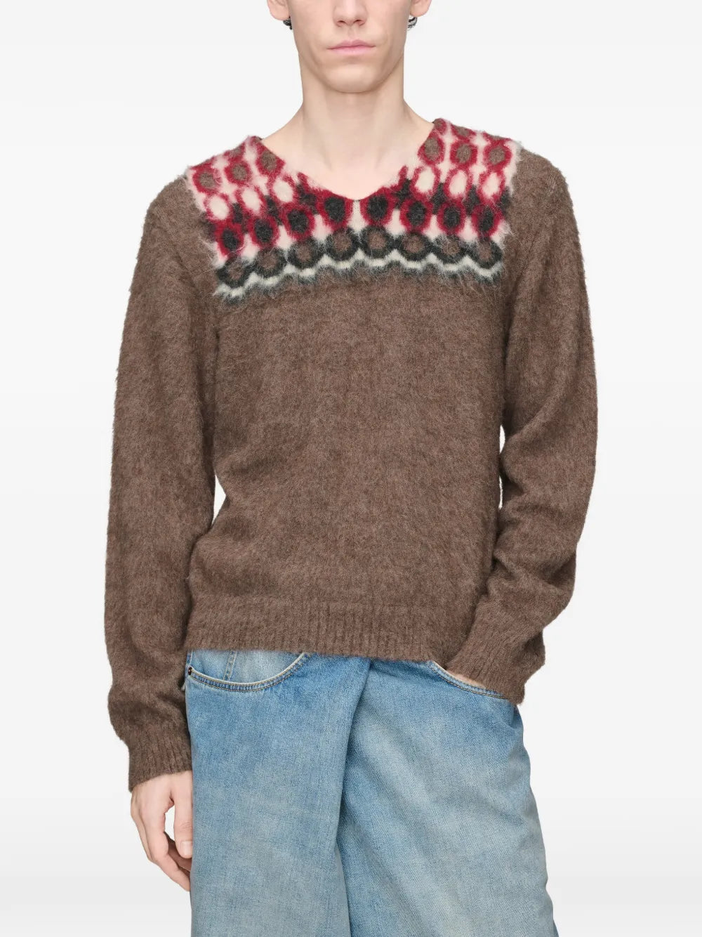Maison Margiela suéter con efecto cepillado - Marrón - imagen 3