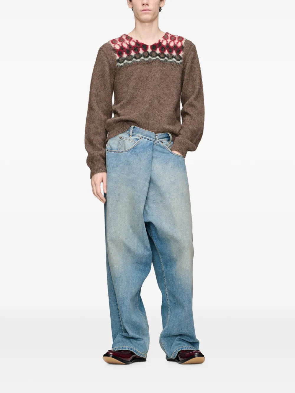 Maison Margiela suéter con efecto cepillado - Marrón - imagen 2