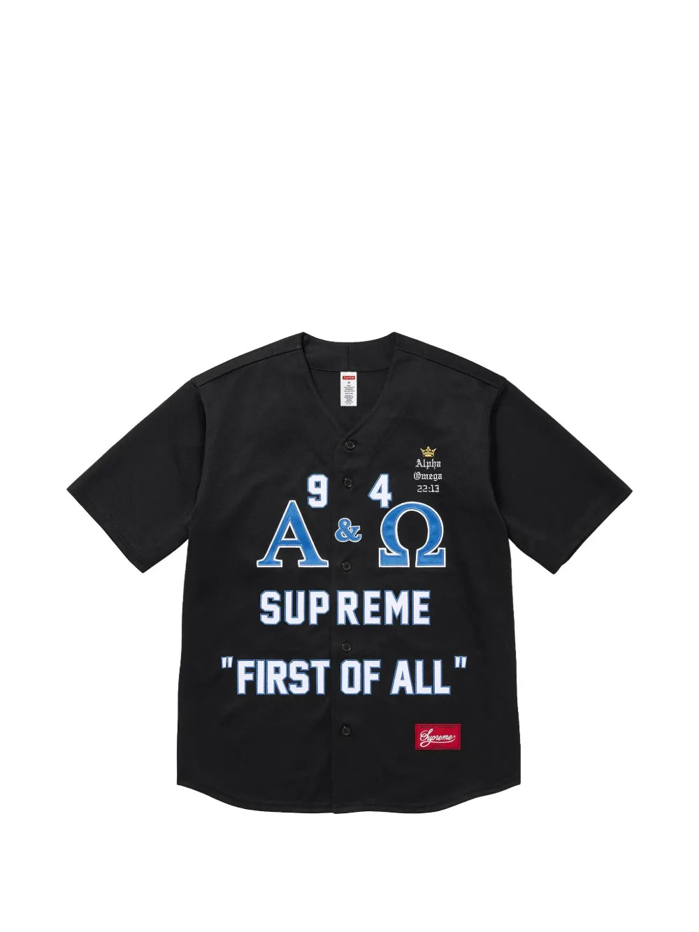 Supreme jersey de béisbol Alpha Omega - Negro - imagen 1