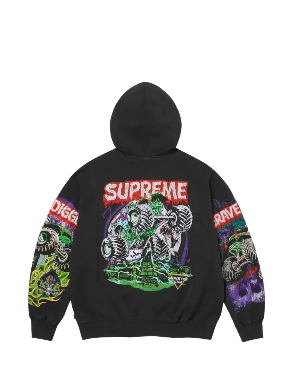 Supreme hoodie Monster Jam Grave Digger - Negro - imagen 2