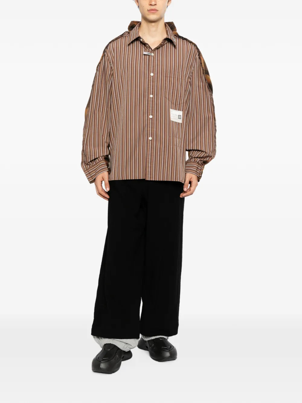 Maison MIHARA YASUHIRO camisa con panel delantero y posterior unidos - marrón