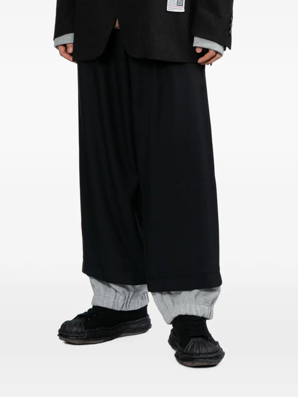 Maison MIHARA YASUHIRO pantalones anchos a capas - negro