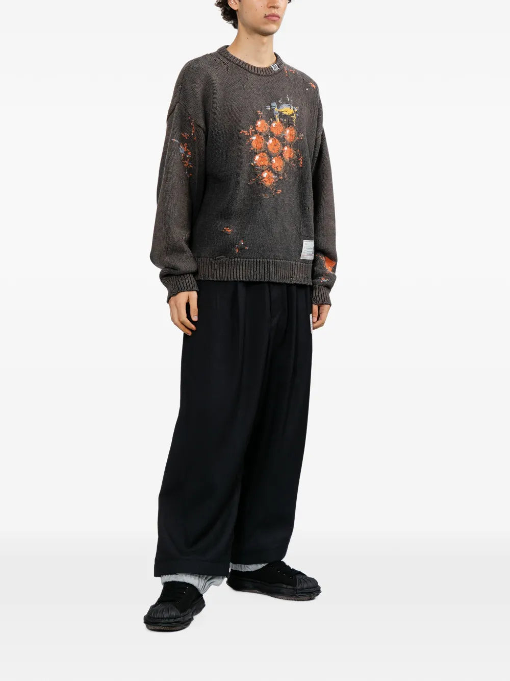 Maison MIHARA YASUHIRO suéter tejido en intarsia - gris