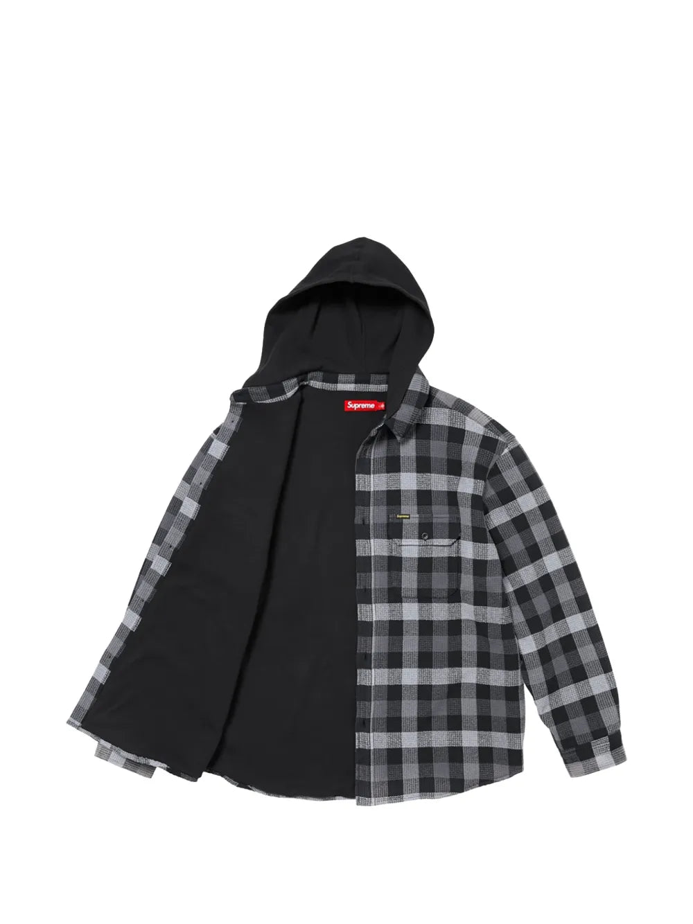 Supreme chamarra Plaid Waffle con capucha - Gris - imagen 2