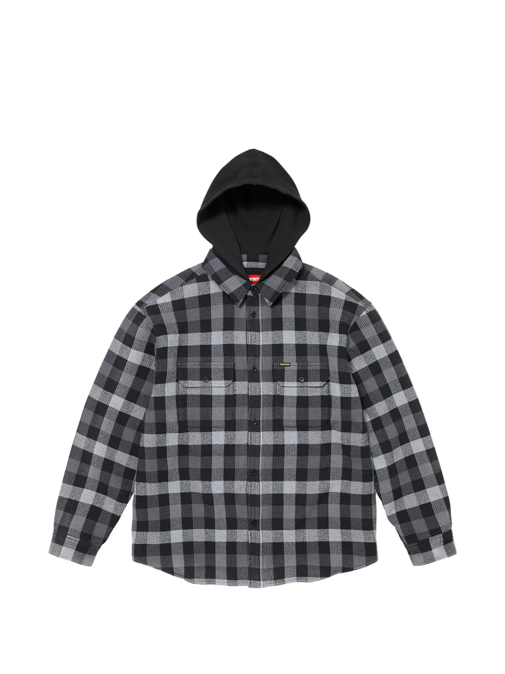 Supreme chamarra Plaid Waffle con capucha - Gris - imagen 1