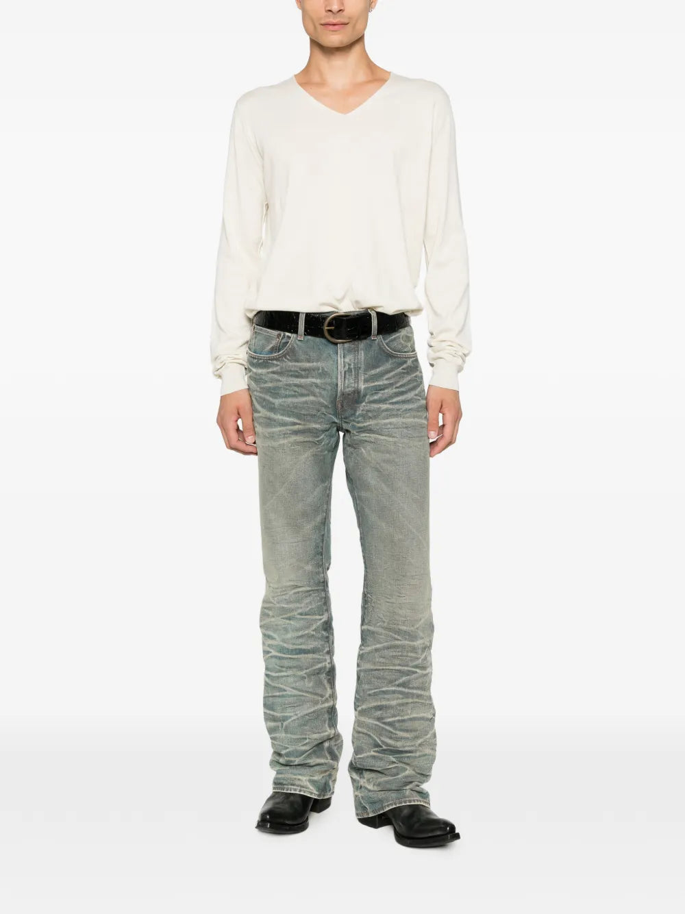 Maison Margiela suéter con cuello en V - Neutro - imagen 2