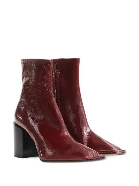 Maison Margiela botines con ribete y puntera cuadrada - Rojo - vista 2