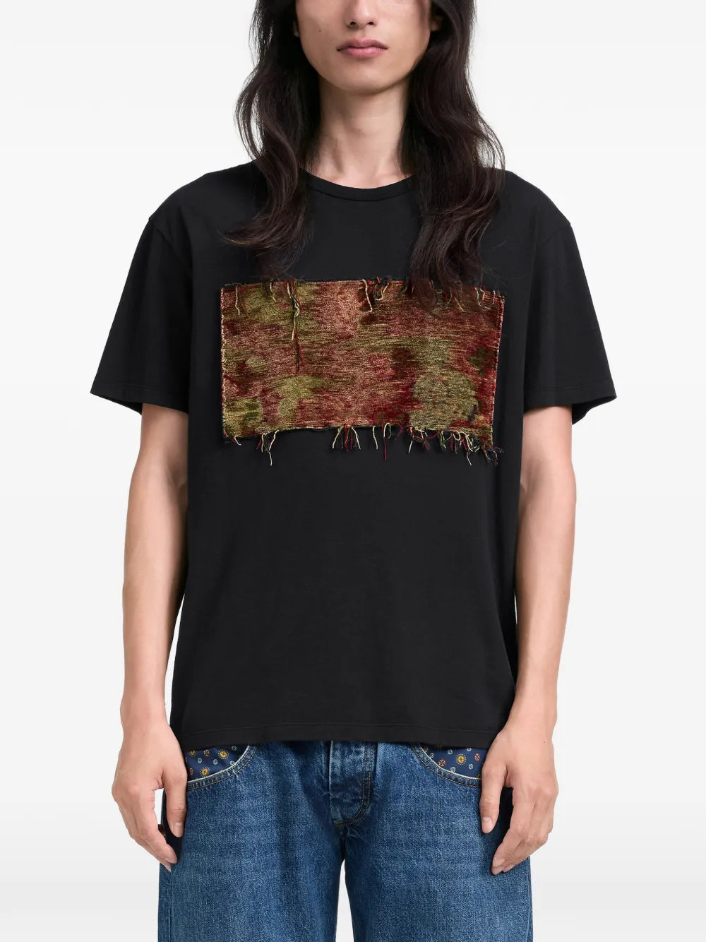 Maison Margiela playera con parche de tapiz - Negro - imagen 4