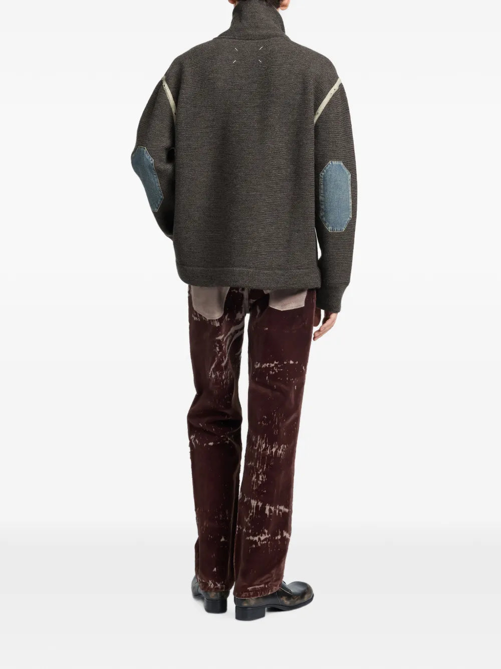 Maison Margiela suéter con parche en los codos - Gris - imagen 3