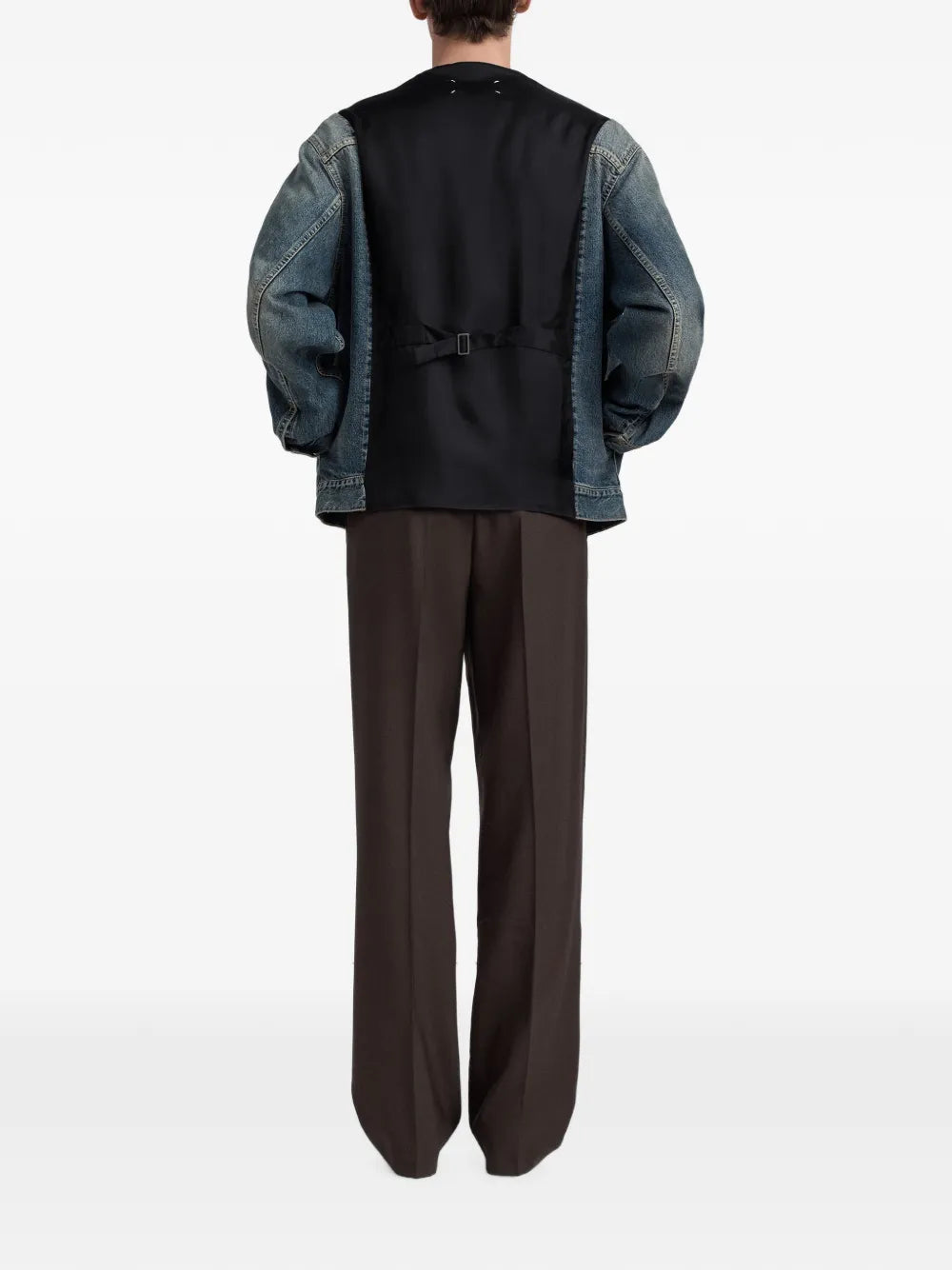 Maison Margiela chamarra de mezclilla con doble material - Azul - imagen 4