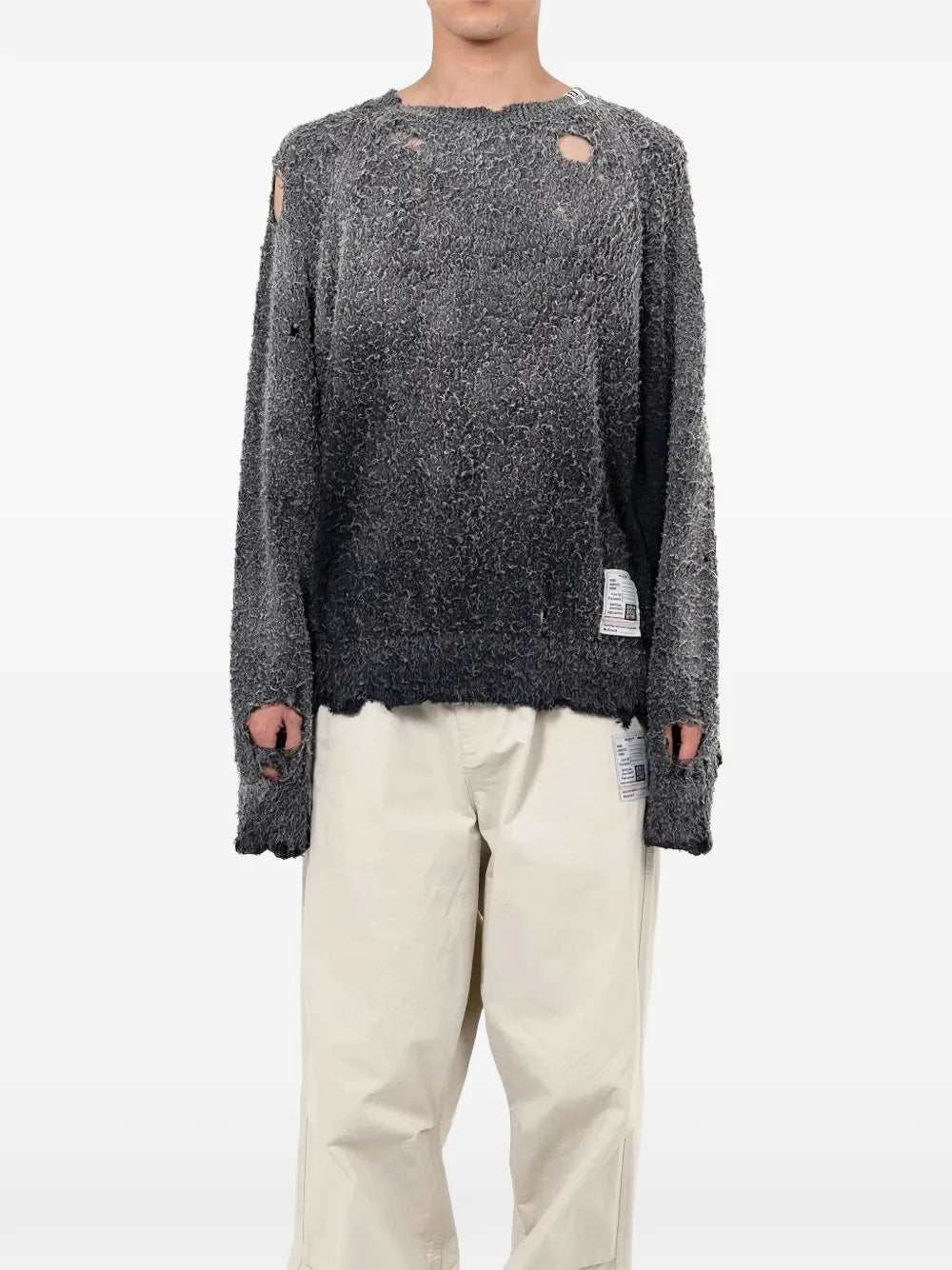 Maison MIHARA YASUHIRO suéter Sun Faded con efecto envejecido - gris