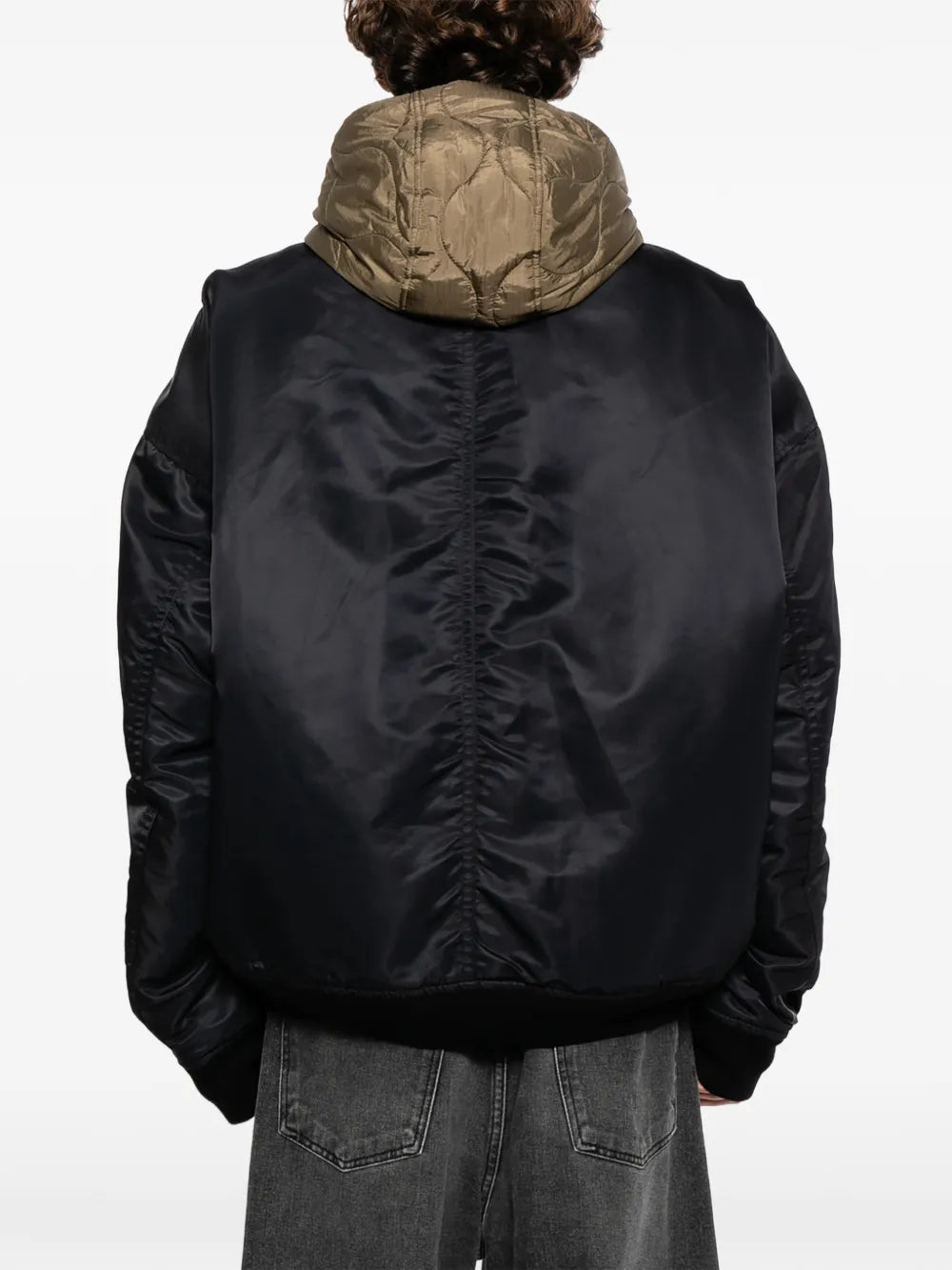 Maison MIHARA YASUHIRO chamarra bomber con capucha a capas - negro