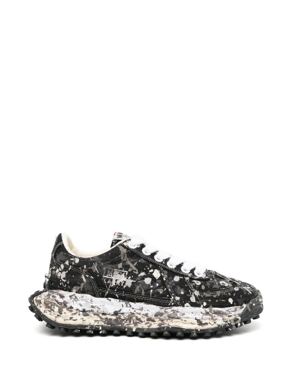 Maison MIHARA YASUHIRO tenis con salpicaduras de pintura estampadas - negro