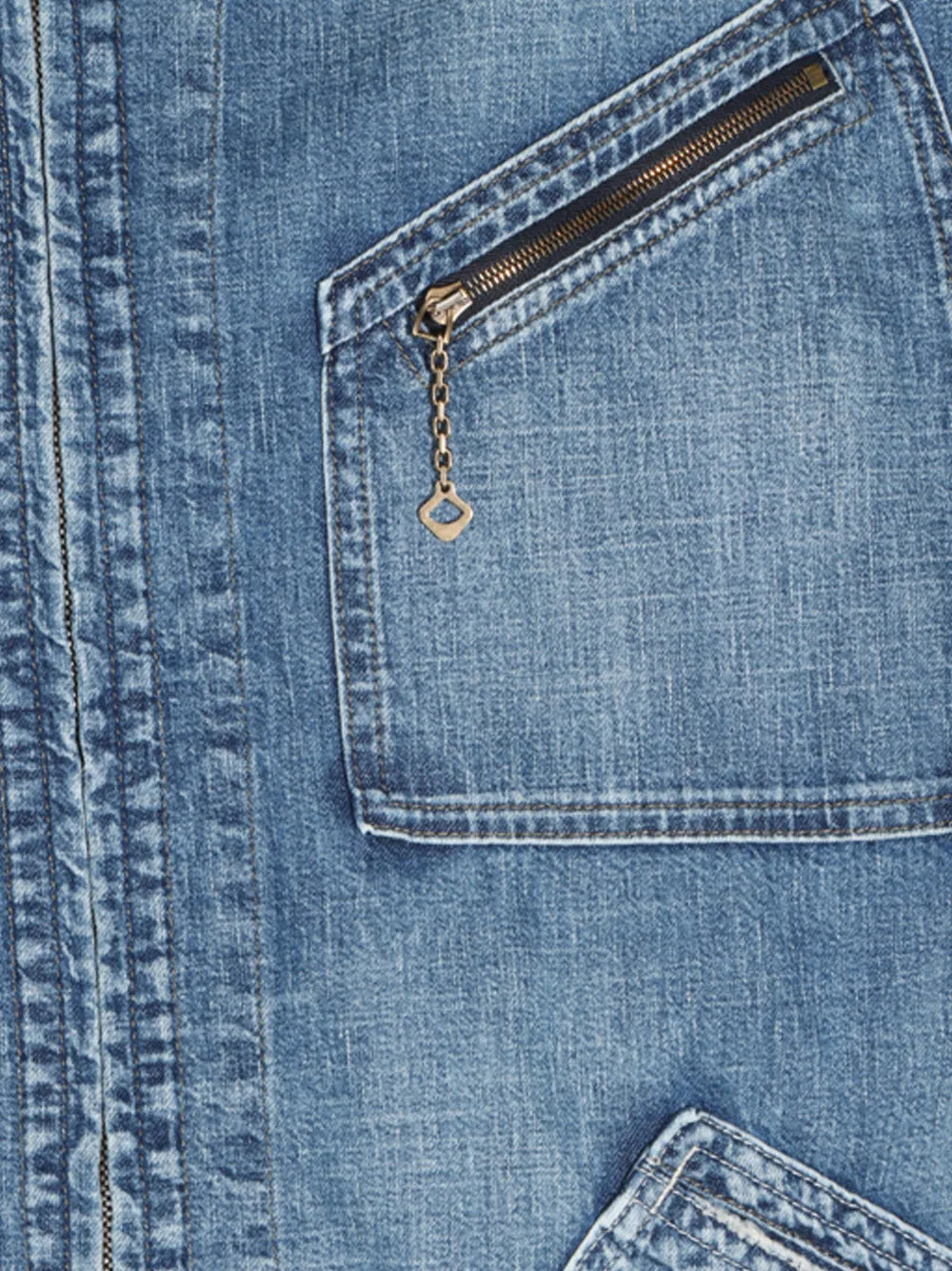 Maison Margiela chamarra de mezclilla con salpicaduras de pintura - Azul - imagen 4