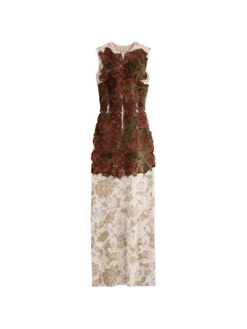 Maison Margiela vestido largo con parche de tapiz - imagen 1
