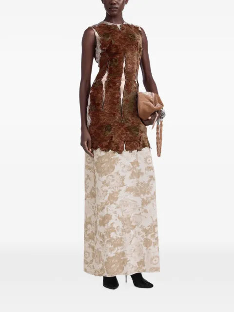Maison Margiela vestido largo con parche de tapiz - imagen 2
