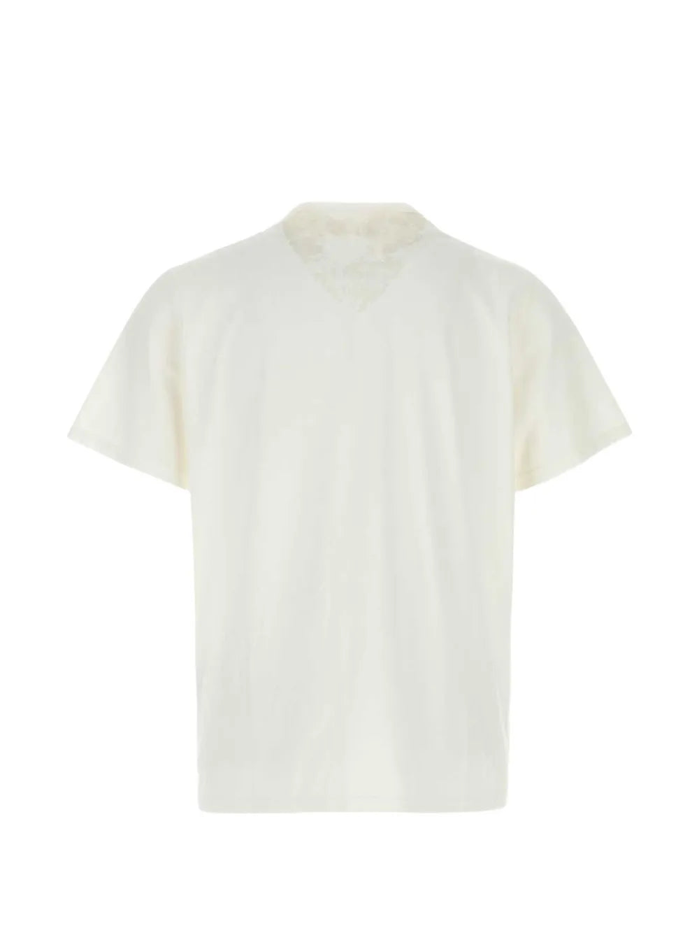 Maison Margiela playera con panel de encaje y cuello en V - Neutro - imagen 2