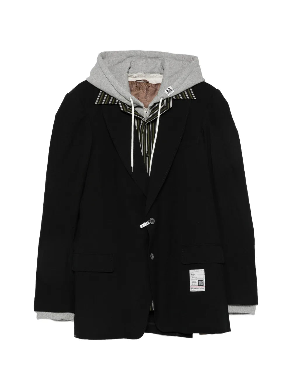 Maison MIHARA YASUHIRO chamarra con diseño a capas y detalle de capucha - negro