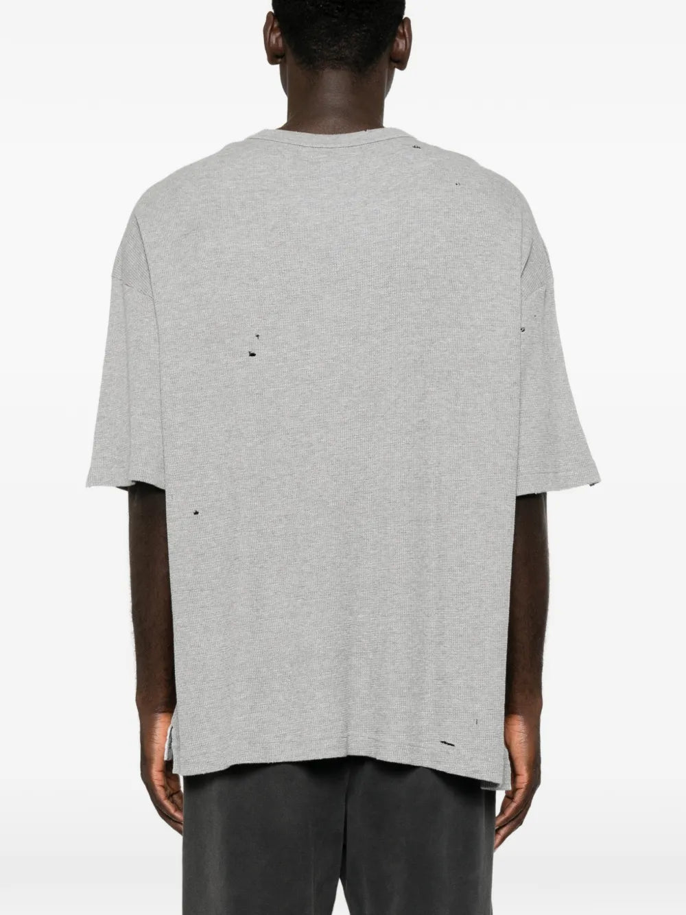 Maison MIHARA YASUHIRO playera con efecto envejecido y detalle a capas - gris